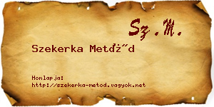 Szekerka Metód névjegykártya